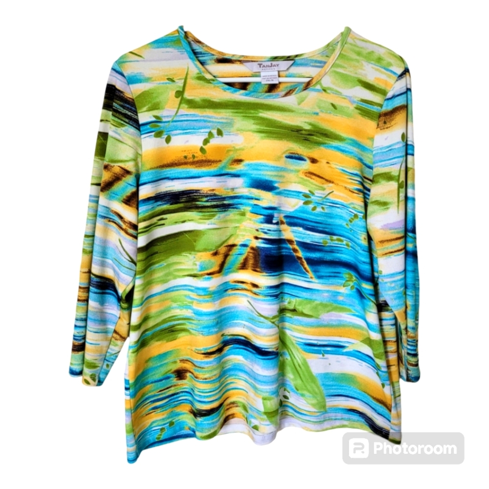 Tropical Patterned TanJan Top